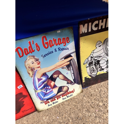 201 - Large tin sign h344 Dad’s garage