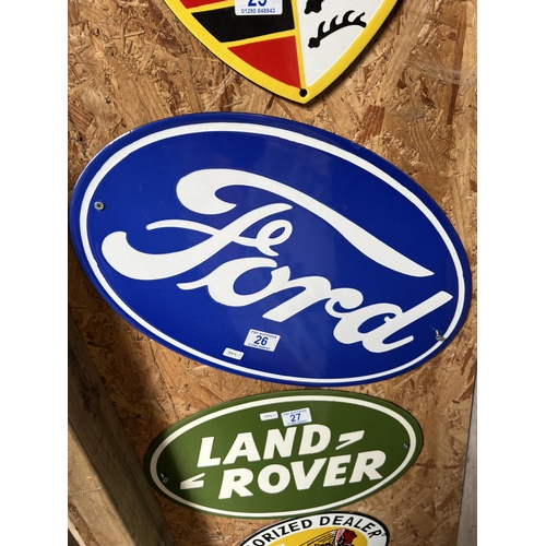 26 - vintage style enamel sign FORD h397