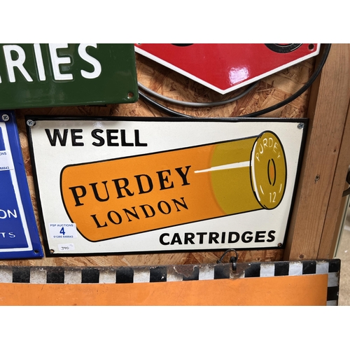 4 - vintage style enamel sign PURDEY H390