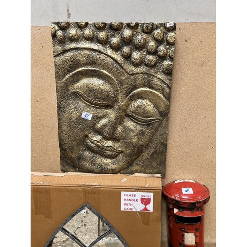 47 - BUDDHA wall plaque h254 , 44cm x 58cm