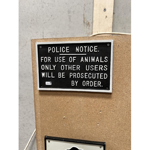 48 - cast iron wall plaque POLICE NOTICE H335