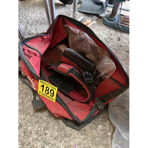 189 - Milwaukee tool belt & bag