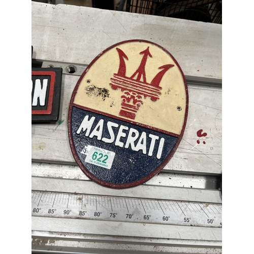 622 - Cast iron wall plaque MASERATI