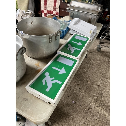 116 - 2 x fire exit signs