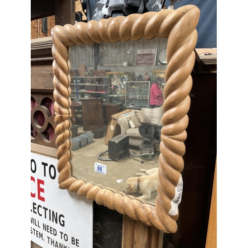 86 - wood framed mirror