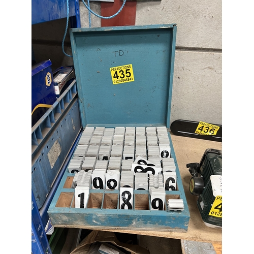 435 - large Qty metal plates with numbers