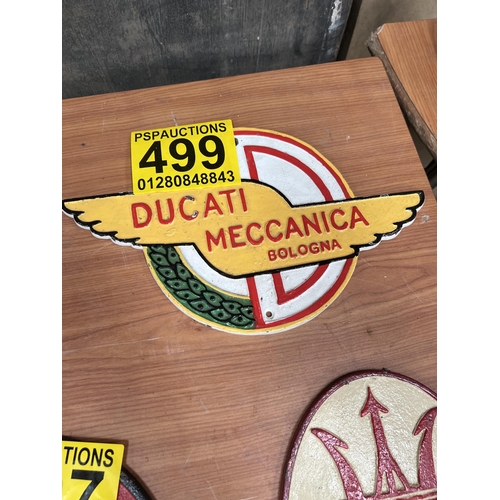 499 - Cast iron wall plaque DUCATI