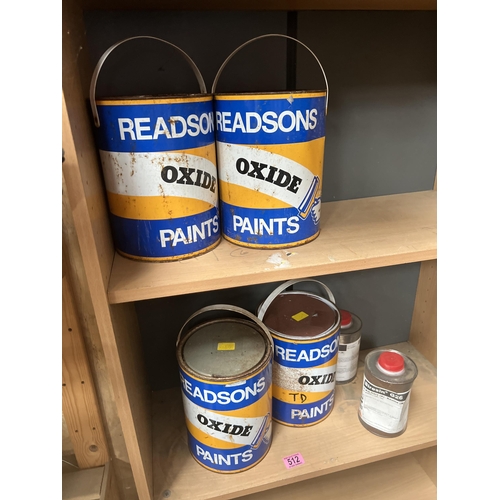 512 - 4 x tins OXIDE paint ,