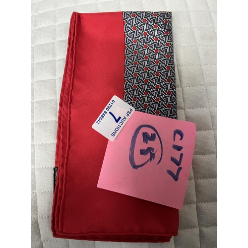 7 - RED silk HERMES uncertified