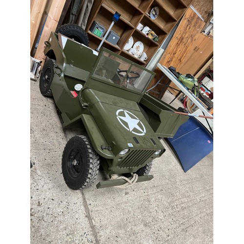 425 - MB43 Willys Army Jeep with trailer supplied by TOYLANDER , with folder of paperwork