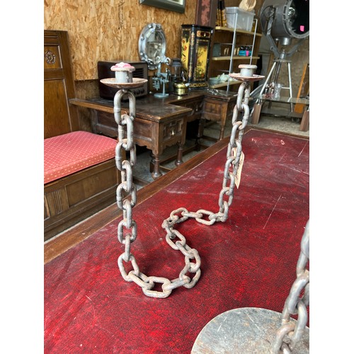 663 - chain double candle holder
