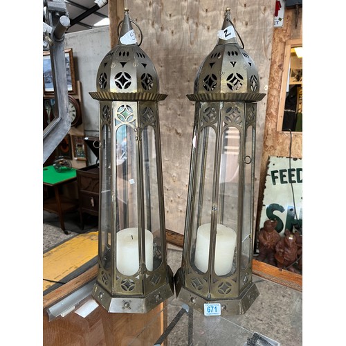 671 - Pair ornate candle holders