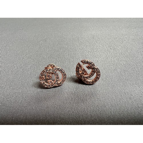 682 - Silver with rose gold overlay earrings