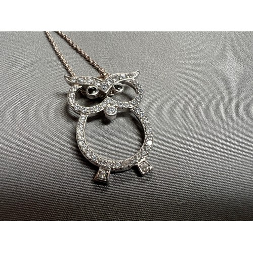 687 - 23” Silver necklace with Owl pendant