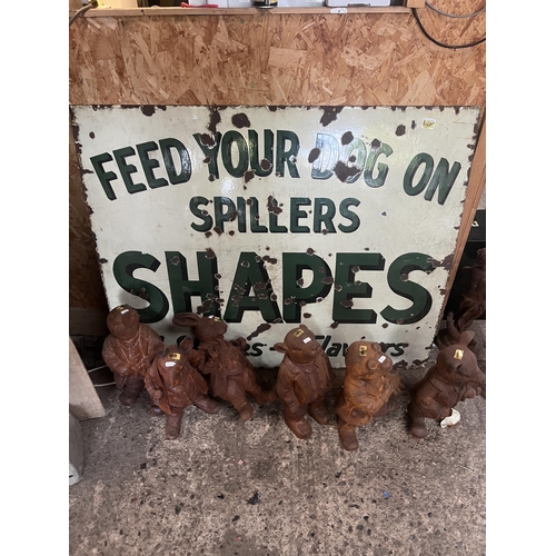1020 - Antique large enamel sign SPILLERS DOG FOOD
