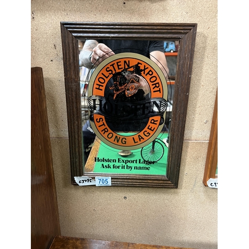 705 - Holsten strong Larger vintage pub mirror
