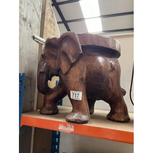 717 - carved wood Elephant plant stand