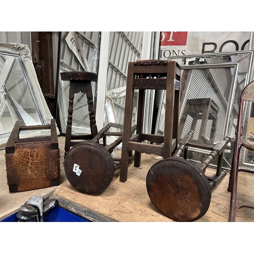 755 - 5 x leather top stools