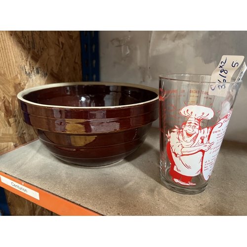 783 - mixing bowl & measure glass