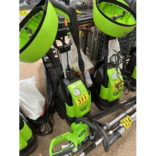 311 - Greenworks G30 pressure washer with patio attachment NEW