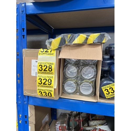 329 - 1 x box 36 rolls hazard tape