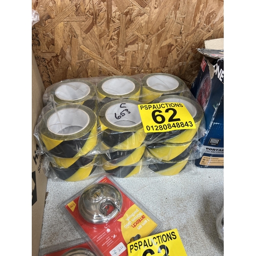 62 - 18 x rolls hazard tape