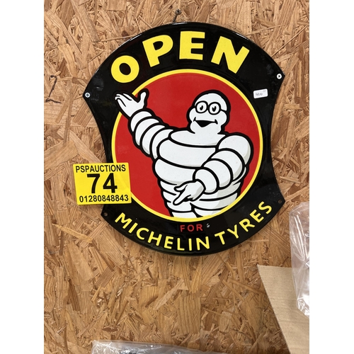 74 - Vintage style Enamel sign h400 , Michelin