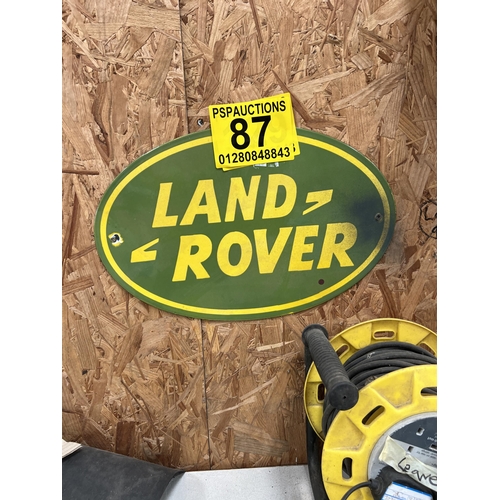 87 - Vintage style Enamel sign LAND ROVER