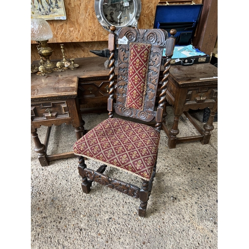 34 - Ornate carved high back chair