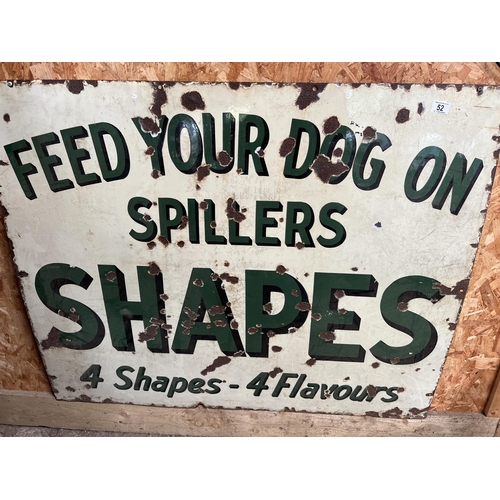 52 - Antique Enamel shop sign SPILLERS DOG FOOD