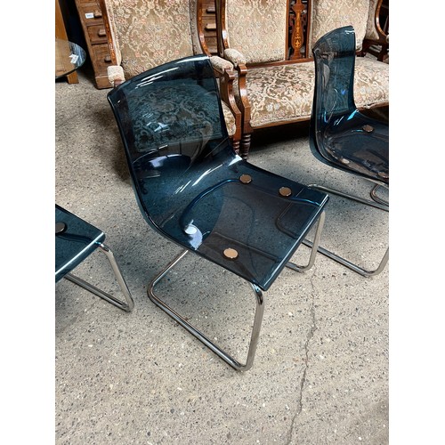 37 - 8 x Perpex & chrome leg chairs