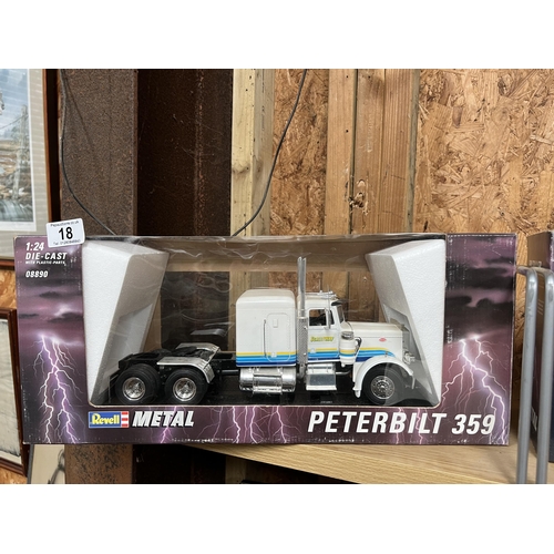 18 - 1:24 large scale Revell metal PETERBILT 359 truck model no 08890