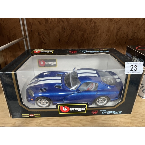 23 - 1:18 scale boxed diecast DODGE VIPER COUPE code 3030