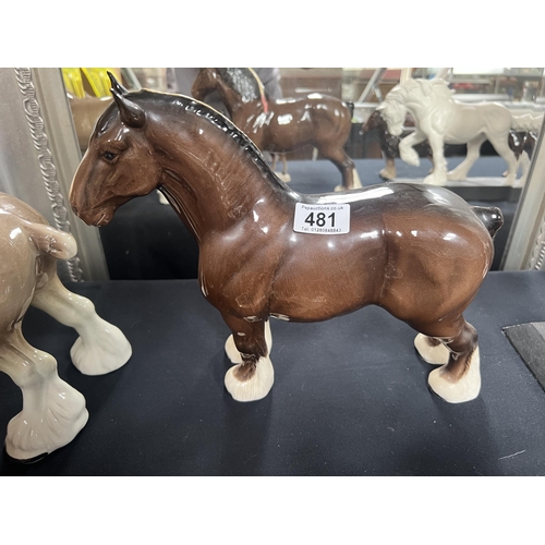 481 - BESWICK shore horse , dark brown , large