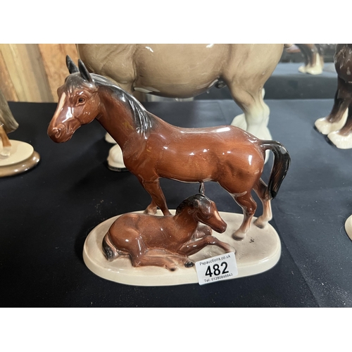 482 - Horse with foal  , no makers mark