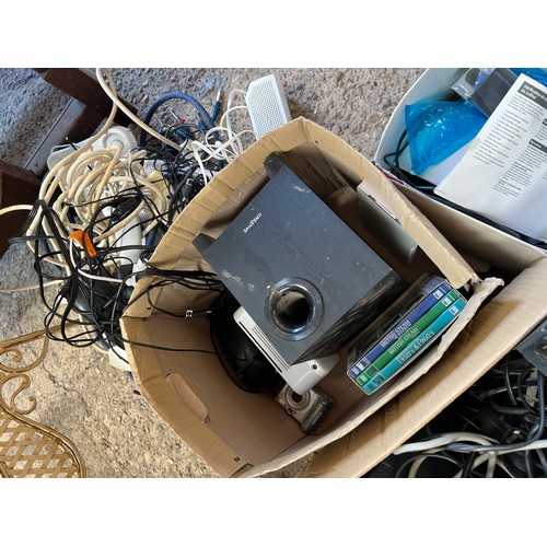 96 - 3 x boxes mixed cables , speaker pc related