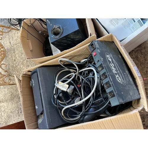 96 - 3 x boxes mixed cables , speaker pc related