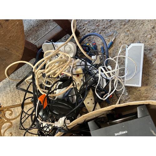 96 - 3 x boxes mixed cables , speaker pc related