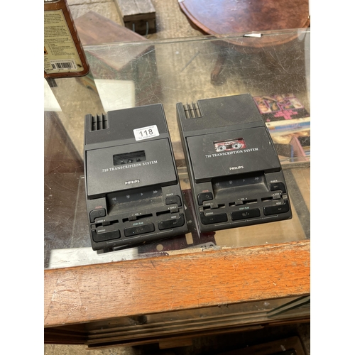 118 - 2 x Phillips 710 transcription systems untested