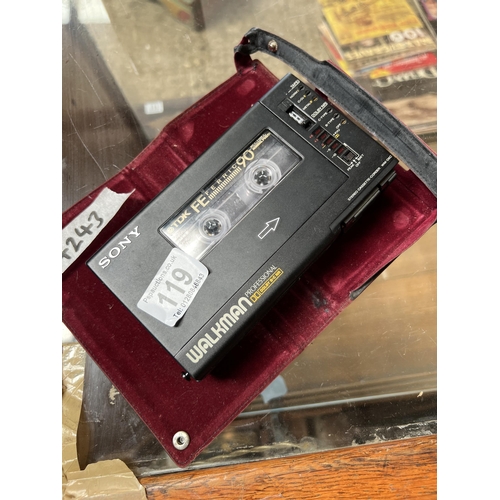 119 - SONY Walkman professional stereo cassette c9rder model WMD6C