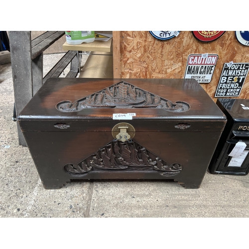124 - Camphor carved chest