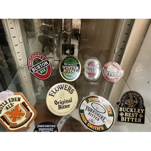 160 - Enamel beer pump plaques Qty