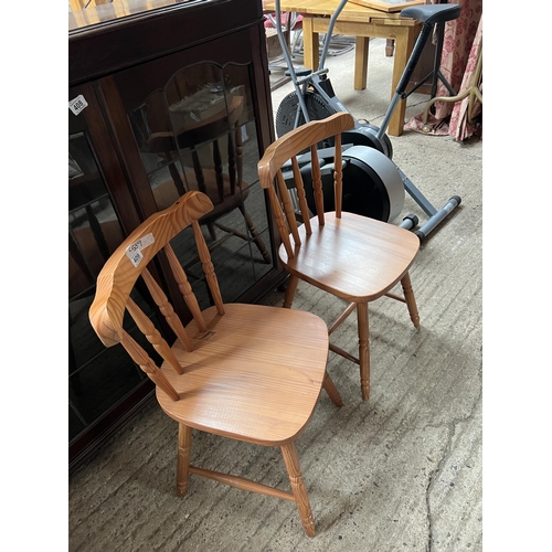 409 - 2 x pine chairs