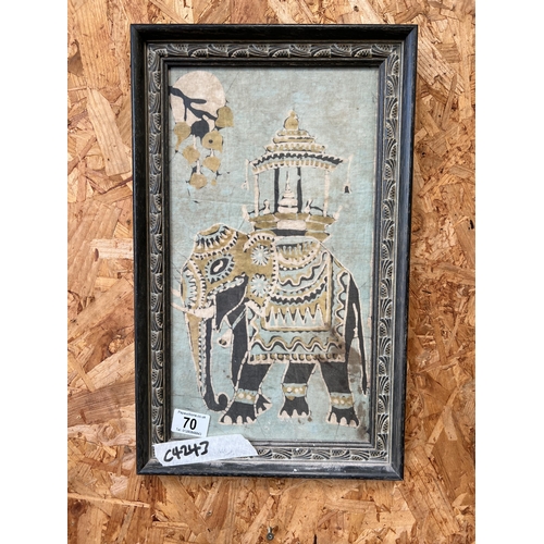 70 - Framed elephant picture