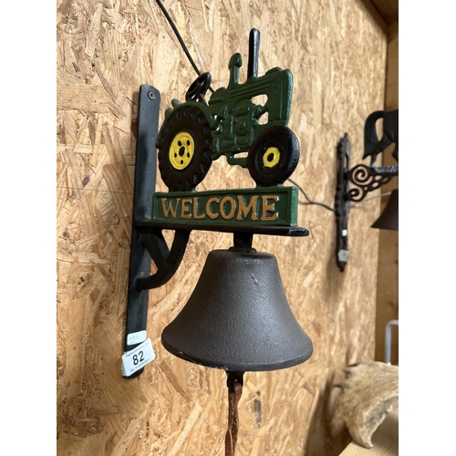 82 - Cast wall bell Tractor h159