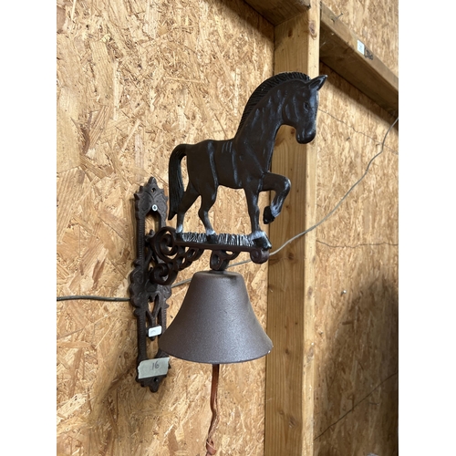 84 - Cast wall bell HORSE h157