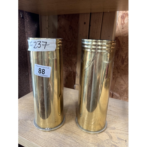 88 - pair Trench art vases , dated on bottom 1914 & 1916