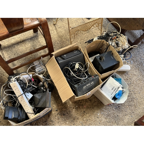 96 - 3 x boxes mixed cables , speaker pc related