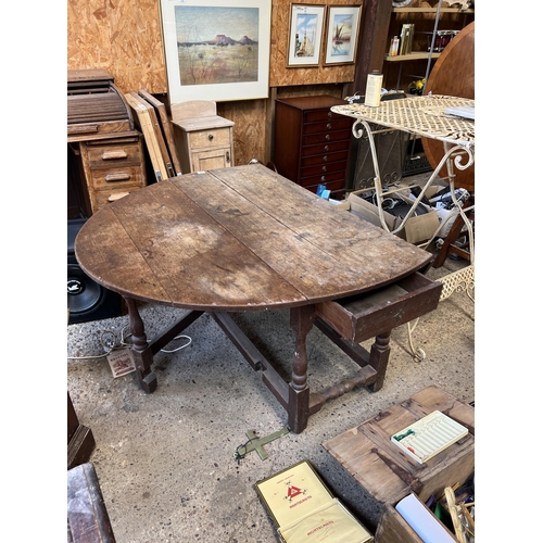 98 - Drop leaf oak table a/f