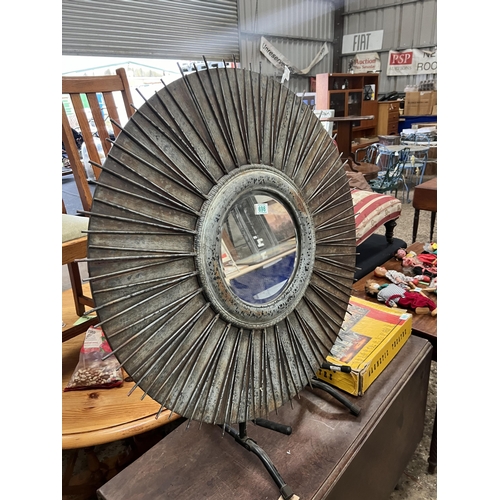 698 - metal circular mirror